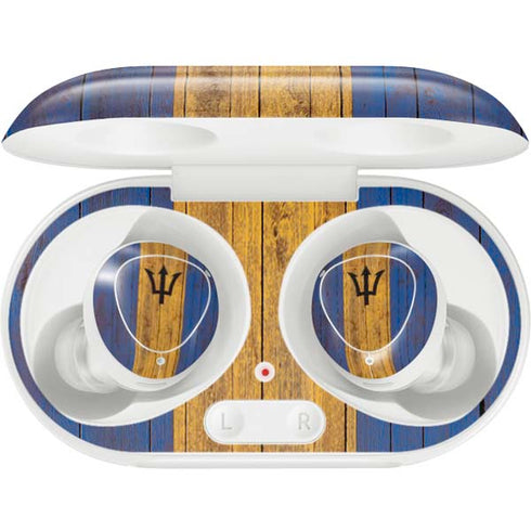 Barbados Flag Dark Wood Galaxy Buds Plus Skin